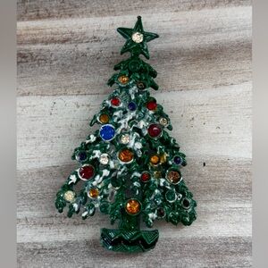 vintage Christmas tree brooch